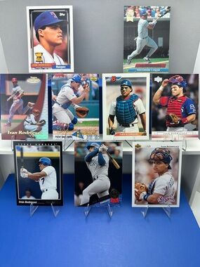 Ivan “Pudge” Rodriguez Rookie card in lot of 9 Texas Rangers